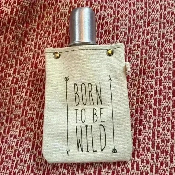 Capabunga Tote+Able Canvas Flask 4-Ounce, Born To Be Wild - Picture 1 of 8